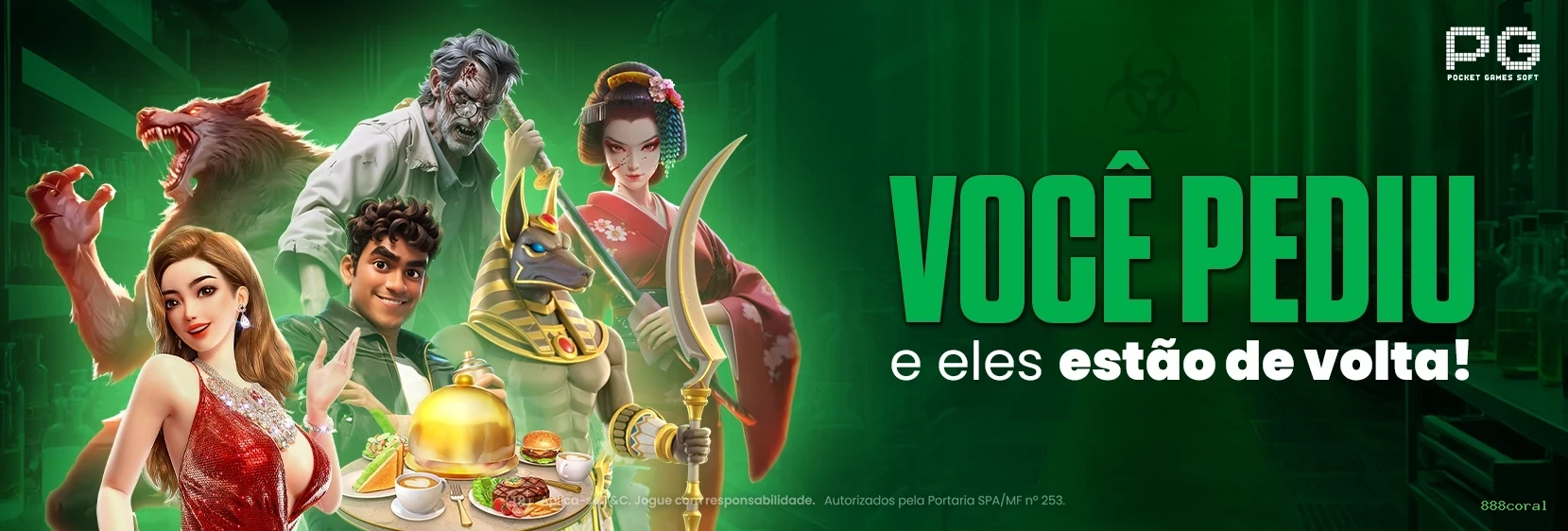 Imagem promocional de todos os jogos da 888coral